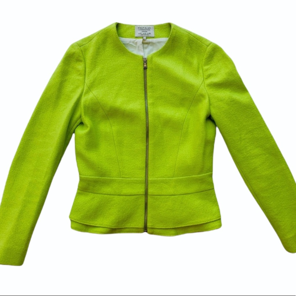 ZARA | Fluro peplum zip jacket - Picture 2 of 6